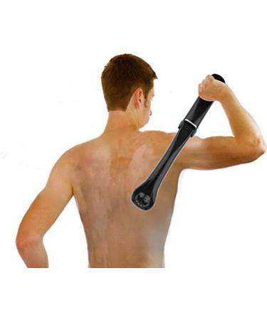 Pain-Free Body Shaver with Curved Handle - Wet or Dry Use (Black) | International Shipping Available - Buy Online on GoSupps.com
