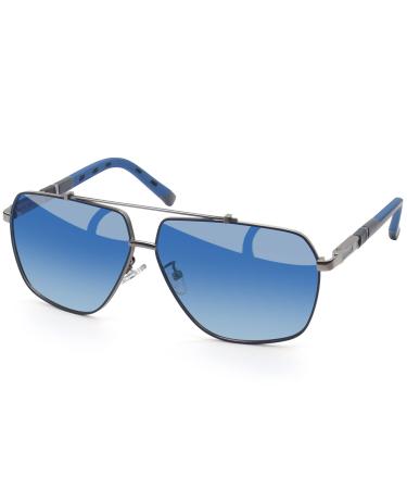 Joopin Polarised Sunglasses Mens UV Protection Al-Mg Metal Frame Double Bridge Aviation Sunglasses for Men Women Sun Glasses for Driving Gradient Blue