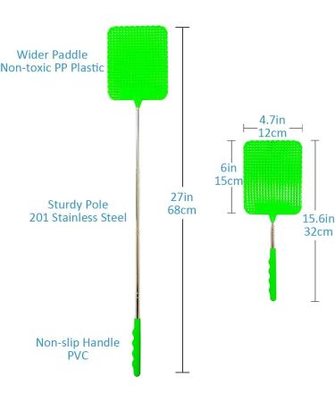 Dr. Dakota 4Pcs Telescopic Fly Swatters - Heavy Duty Retractable Manual Swatter, Premium Extendable Design - Pack of 3 Assorted Colors - Buy Online on GoSupps.com