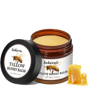 Beef Tallow and Honey Balm - Tallow Honey Skin Balm - Skin Moisturizer for Face & Body (03 Unscented) Unscented 3.53 Ounce (Pack of 1)