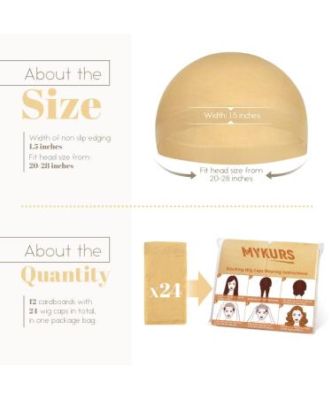 MYKURS Wig Caps - Neutral Nude Beige Stocking Caps for Women | 24 Pack - Ideal for Wig Wearers & Seamless Comfort - Buy Online on GoSupps.com