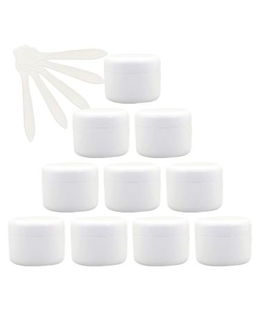 TIANZD 24 Pieces Empty 100ml White Plastic Cosmetic Jars with Screw Lid 100g Small Pot with Inner Linner for Cosmetic Travel Homemade Cream Gel Lip Balm Salve Storage Containers+ 5X Spatula White 100ml