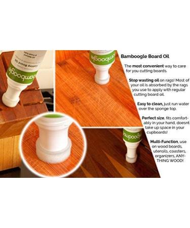 Bamboogle Food Grade Mineral Oil for Cutting Boards - 5 fl. oz. Easy Applicator for No Mess Cutting Board Care - Buy Online on GoSupps.com