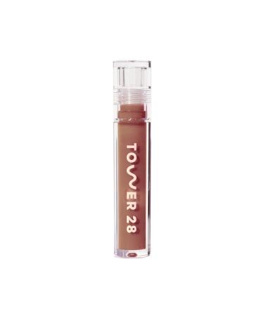 Tower 28 ShineOn Milky Lip Jelly  ALMOND | Non-Sticky  Vegan Lip Gloss in Milky Chocolate | Apricot and Raspberry Seed Oil | Moisturizing  Clean  Cruelty Free
