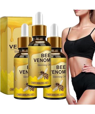 (Best Gifts) Bee Venom Belly Button Drops Bee Venom Lymphatic Drainage Oil Advanced Bee Venom Shaping Serum Bee Venom Firming Oil for Women - 30ml *3pcs