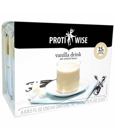 ProtiWise Anytime 15g Protein Drink | Vanilla | Gluten Free Low Calorie Low Carb Low Sugar Keto Diet Friendly (6/Box)