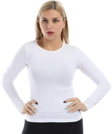Cottonil Women's Top with Tight Sleeves and Tights of Cotton and Lycra - Cotton L White - Buy Online on GoSupps.com
