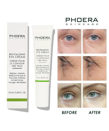 Phoera Revitalizing Eye Cream - Brighten & Hydrate | Reduce Fine Lines Dark Circles & Puffiness | For All Skin Types | Shop Internationally - Buy Online on GoSupps.com