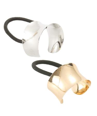 2 Pieces Cuff Ponytail Holder Metal Hair Ties Hair Cuff Elastic Hair Band Gothic Punk Cuff Wrap Ponytail Holder Elastic Rope Hair Cuff Wrap Hair Accessories for Women Girls  Golden and Silver - Buy Online on GoSupps.com