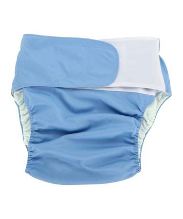 Adult Diaper Pants Incontinence Nappy Adjustable Washable Dual Opening Pocket Reusable Leakfree Insert Cloth Diapers for Disability Care(Blue)