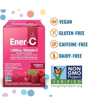 Conquitlam BC V36C2 EnerVitamin C Raspberry 30 PacketsSachets - Buy Online on GoSupps.com