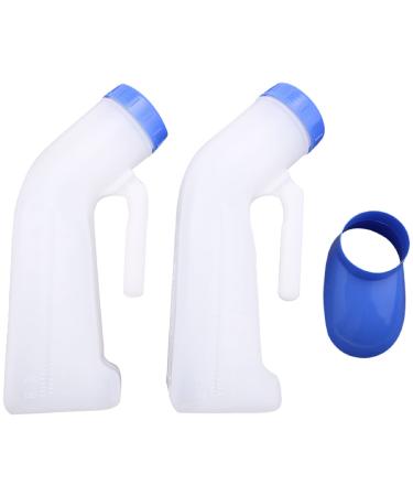 Pteanecay 2 Packs Unisex Spill Proof Urinal for Men and Women with Screw Lid Urinal Funnel for Travel Outdoor