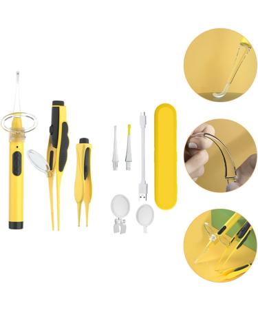 FRCOLOR 2pcs Ear Wax Removal Kit with LED | Ear Cleaning Tool Set | Yellow | 14x2x2cm - Buy Online on GoSupps.com