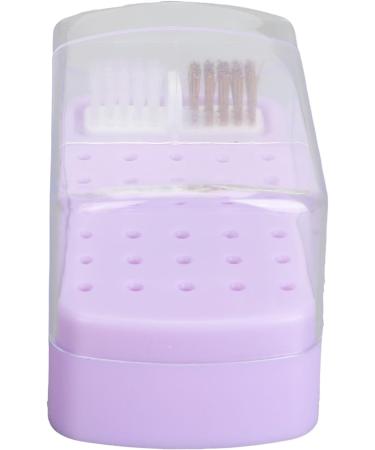 Nail Grinding Bits Holder 30 Holes Space Saving Acrylic Cover Manicure Accessories Portable Nail Drill Bits Holder Sturdy Base for Salon for Artist (Purple) - Buy Online on GoSupps.com
