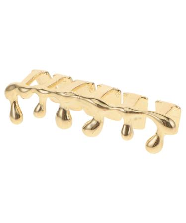 TOVINANNA Hiphop Six-Tooth Gold Plated Droplet Braces Drop-Shaped Drop Teeth Mouth Tooth Cap Upper Grill Cap Drop Teeth Jewelry Lower Grill Cap Drop-Shaped Teeth Caps