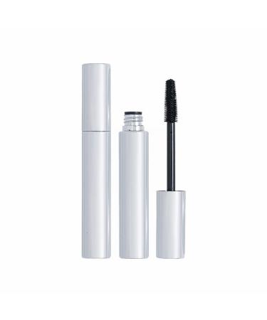 Mascara Is Voluptuous Elongated Lifted Curled Doubled Eye Makeup Black Mascara Non Clumping Fiber Mascara Eye Makeup Applicators (Silver One Size) 8 ml (Pack of 1) Silver
