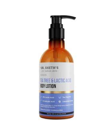 Dr.Sheths Tea Tree & Lactic Acid Body Lotion With 1% Salicylic Acid | Ph Balancing Moisturizer | Helps To Reduce Body Acne Uneven Skin Tone | 200 Ml