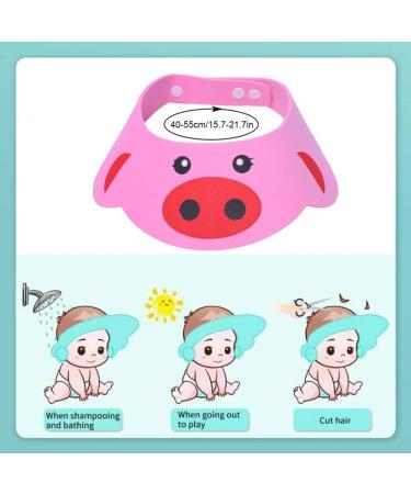 Adjustable Baby Bathing Cap 3Pcs Set | Shower Protection Visor Shield for Toddler Kids | Cute Cartoon Design - Buy Online on GoSupps.com