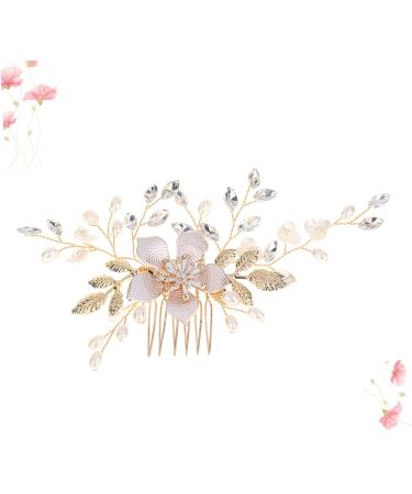 DOITOOL 1 Pc Combs Tiara Hair Comb Crystal Headpiece Comb for Bridal Rhinestone Hair Clip Bridal Headpiece Rhinestone Headpiece Rhinestone Comb Bride Comb Headgear Pearl Accessories