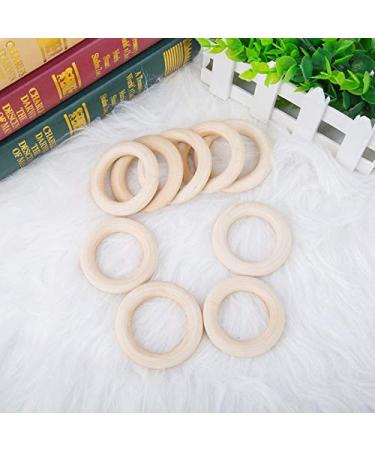 Yicare 10-Piece Baby Wooden Teething Rings - 70mm Handicraft Rings for Babies | Safe Wood Teethers & DIY Craft Bracelet - Buy Online on GoSupps.com
