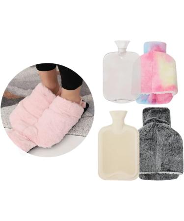 MYAMIA 2L PVC Hot Water Bottle with Plush Cover | Colorful Winter Foot Warmer & Hot Water Bag - Best for Comfort & Warmth - Buy Online on GoSupps.com