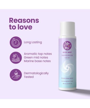 Yu & Me Romance Revived Body Mist for Women | Long Lasting Fragrance With Aromatic Green Marine Notes | Skin Friendly & Dermatologically Tested | 6.76 fl.oz. - Buy Online on GoSupps.com