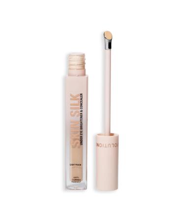 Revolution Skin Silk Radiant Serum - Illuminateur contour des yeux - Hydrate et lisse avec acide hyaluronique et squalane - Vegan & Cruelty-Free - Light Peach - 4 ml