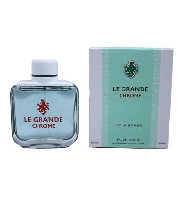 LE GRANDE CHROME Designer Inspired EDT pour homme 3.4 fl. oz Citric Fresh fragrance for men
