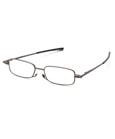 Foster Grant Gavin Fold Flat Reading Glasses Gunmetal/Transparent 48 Millimeters 2 x