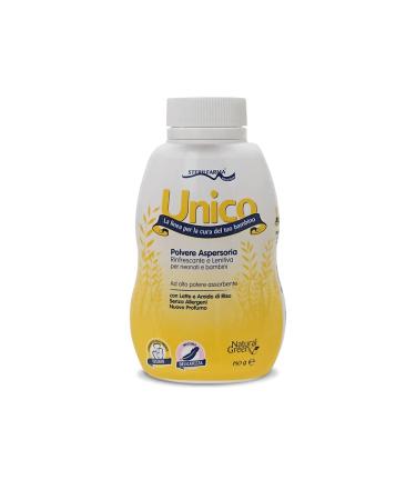 Unico Aspersing Powder - to refresh and dry the baby skin after swimming - refreshing and calming with milk and rice strength.150g
