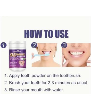 Welsunde 9D White Tooth Powder Purple Deep Cleaning Formula 80ML/2.7FL.OZ - Buy Online on GoSupps.com