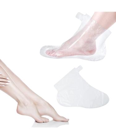 Clear Plastic Disposable Booties Paraffin Wax Bath Liners for Foot Pedicure Hot Spa Wax Treatment Foot Covers Bags (50pcs)