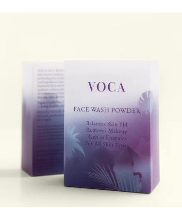 VOCA Face Wash Powder - Enzyme Powder Cleanser for Removing Makeup  Sunscreen  Oil - Gentle Exfoliating Scrub for Brightening Skin  Acne & Blemish Control - Travel Size Facial Exfoliant - 32 Capsules