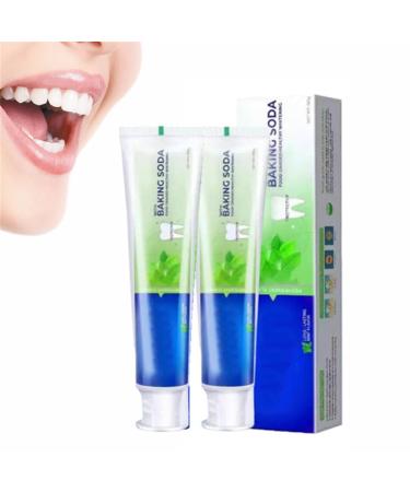 Face U Toothpaste, Face U Baking Soda Peppermint Toothpaste, Face U Teeth Whitening Toothpaste, Freshens Breath Tartar Removal Deep Cleansing Teeth (2pcs)