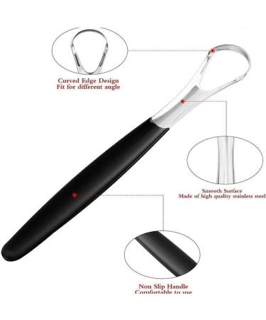 CTDWNT Tongue Scraper - Adult Surgical Stainless Steel Dental Tool for Bad Breath Relief - Silver Color - Buy Online on GoSupps.com