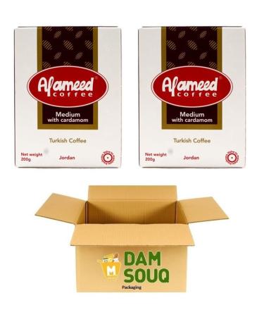 Damsouq Damsouq Alameed Pack of 2 packs of Arabic coffee (ground) Medium with cardamom (2 x 200 g)