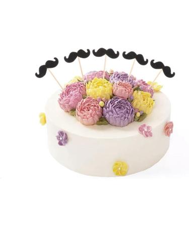 Luzhengyang 20pcs Mustache Stick Cupcake Birthday Wedding Cake Topper - Buy Online on GoSupps.com