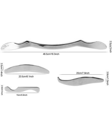 Verdant Touch Stainless Steel Gua Sha & Schab Massage Tools - 4-Piece Health Care Set with Aluminum Case for Optimal Wellness - Buy Online on GoSupps.com