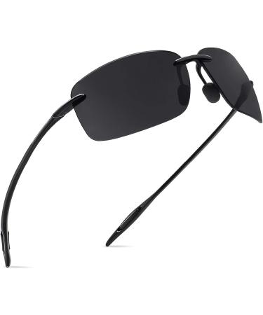 JULI Tr90 Rimless Sports Sunglasses for Men Women | Polarized for Running Fishing Golf Surf Driving | C5-Black - Buy Online on GoSupps.com