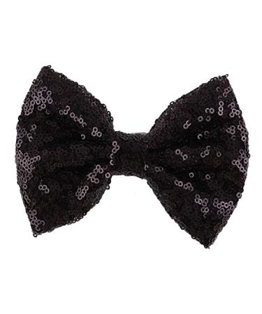 Kewl Fashion Girl's Lovely Multicolor Sequins Bow-knot Hair Clips Hair Accessories for Photography Party Festivals (Black)