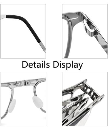 Dibako Foldable Photochrome Reading Glasses for Men and Women - Unisex +2.00 Metal Frame Readers - Buy Online on GoSupps.com
