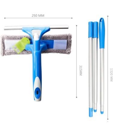 Glass Wiper- Double Sided Glass Window Cleaning Silicone Squeegee Shower Screen Wash Washer Wipe Microfibre Pad Squeege - Buy Online on GoSupps.com