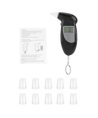 Aramox Professional Breathalyzer  Portable Breath Alcohol Tester  Digital LCD Screen Alcohol Breath Tester  Portable Keychain Breath Analyzer (10 mouthpieces)