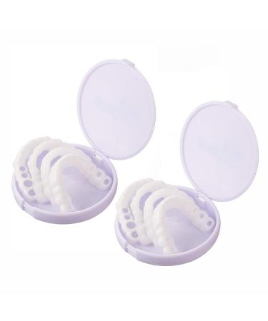 Flipped warm artificial teeth 2 pairs of veneers teeth for plug in denture for upper and lower jaws artificial teeth comfortable false teeth for men women