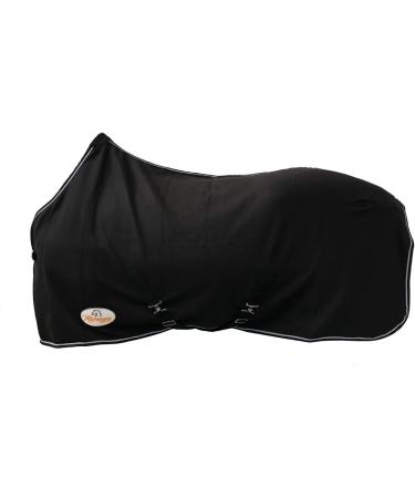 Marengos Economic Sweat Rug for Horses - Breathable Fleece Transport Blanket with Removable Cross Strap - Black 165cm - Buy Online on GoSupps.com