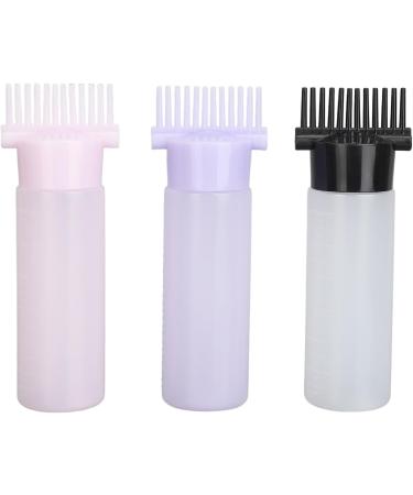 HURRISE Hair Coloring Oiling Bottle Comb Dispensing Shampoo Easy Operation Self Scaled Plastic 3 Colors Root Comb Applicator Bottle for Beauty Salon with Graduated Scale - Buy Online on GoSupps.com