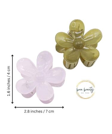 Matte Jelly Clear Flower Claw Clips Variety Pack - 12pcs | Non Slip Strong Hold Hair Barrettes for Thick Hair - Buy Online on GoSupps.com