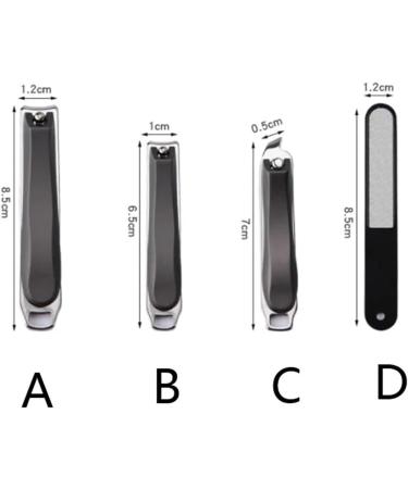 Nail Clipper Set Stainless Steel Toenail Fingernail Clippers Slant Side Edge Nail Cutter Manicure Pedicure Set (Color : ACD Black) - Buy Online on GoSupps.com