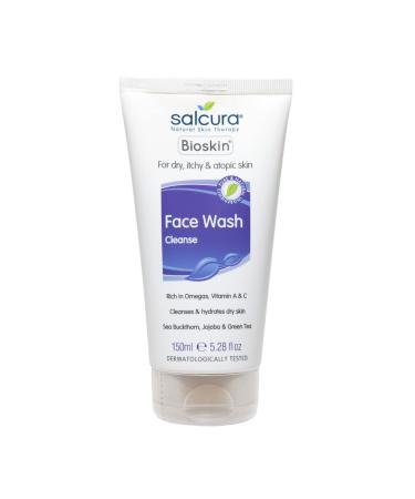 Salcura Natural Skin Therapy Bioskin Face Wash Natural Wash Cleansing All Impurities from Dry Itchy & Sensitive Skin Leaves The Skin Feeling Soft Smooth & Nourished 150ml