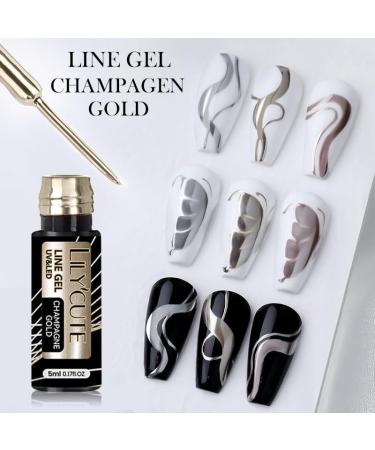 Mirror Effect Gel Nail Polish color for girls Metalic Liner gel polish for women girls gift with thin brush nail polish water proof (2pcs(Silver+Rose)) - Buy Online on GoSupps.com